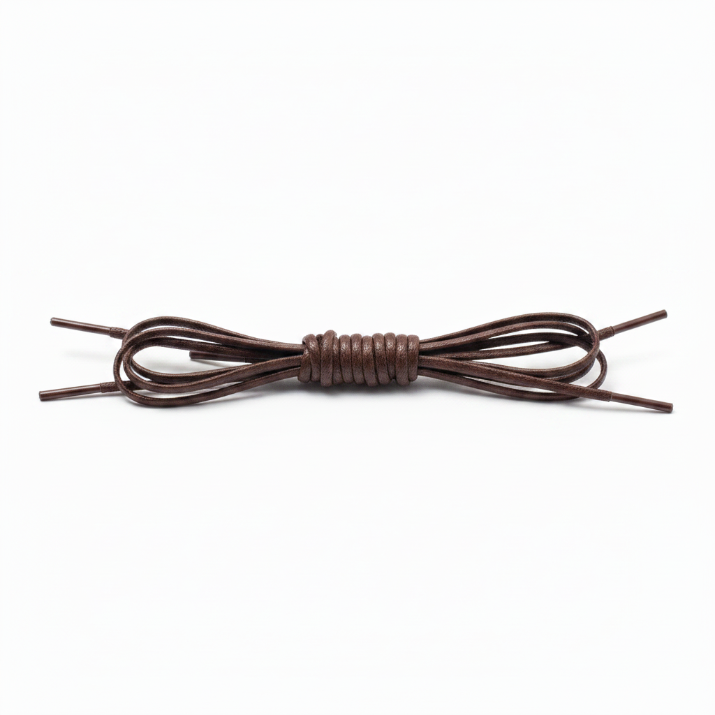 A single ALDEN SHOES Laces - Chukka boot 21 inch lace is coiled neatly at the center with its ends extending outward on both sides, displayed against a plain white background.