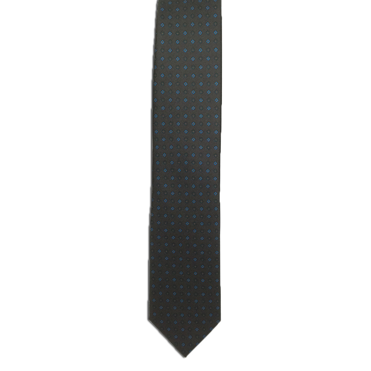 The Alden Madison Brown Diamond Print necktie displays a refined diamond pattern in brown tones on a white background—perfect for those who value classic, timeless neckwear.
